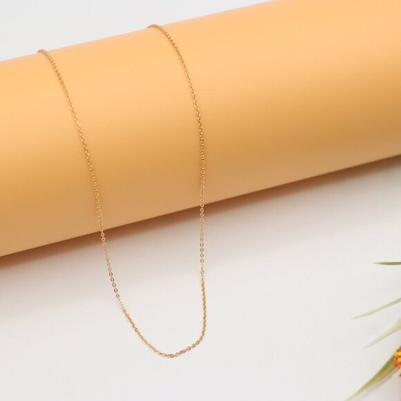 Thin Rose Gold Chain Necklace Dainty & Lightweight, XPNL0124 - Picture 7 of 12